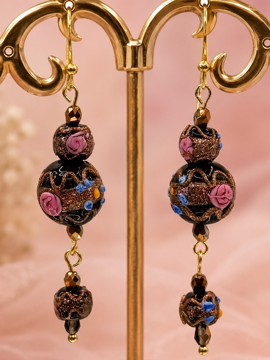 Artisan Crafted Jewelry - Vintage Wedding Cake Beaded Earrings - Artisan Made